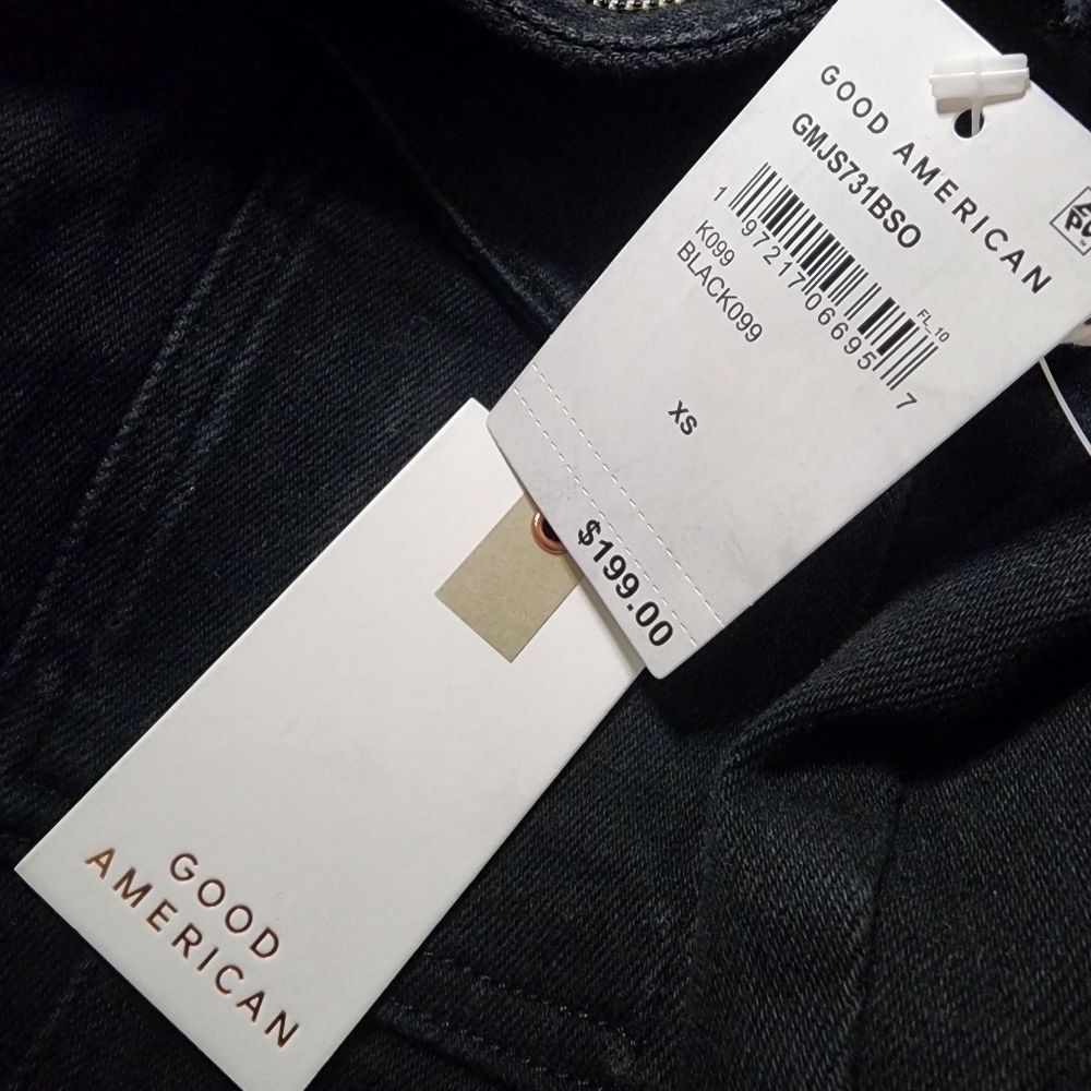 Good American Fit For Success Black Denim Jumpsuit XS Women's NWT - Picture 4 of 5